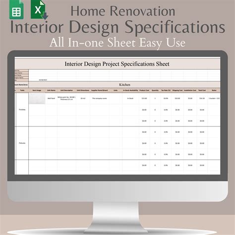 Remodel Specifications Template