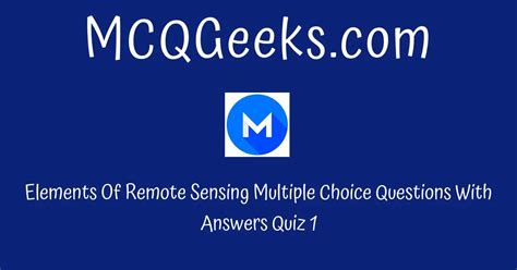 remote sensing multiple choice quiz