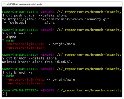 remove branch remote git