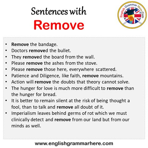 remove in english