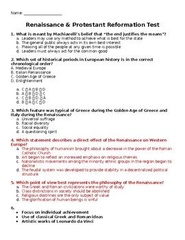 Read Renaissance And Reformation Chapter Test Form 