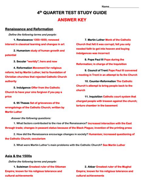Full Download Renaissance And Reformation Study Guide Answers 