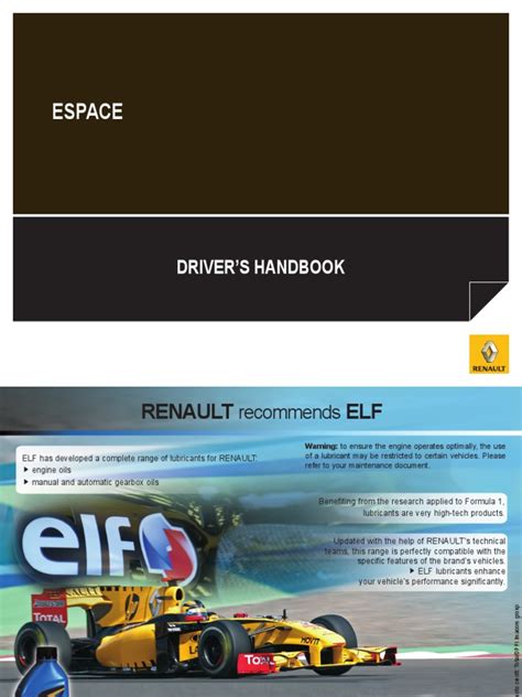 Renault Espace Drivers Handbook