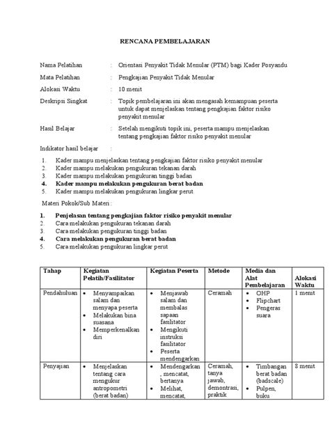 Rencana Program Pembelajaran