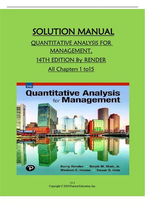Full Download Render Quantitative Analysis For Management Solution Manual 