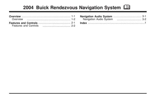 Read Rendezvous Navigation System 2004 Buick Guide 