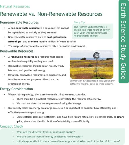 Download Renewable And Nonrenewable Sources Study Guide 