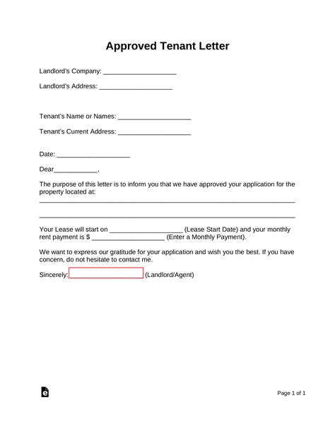 rental approval letter sample