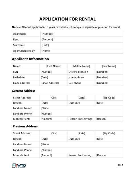 Download Rental Application Word Document 