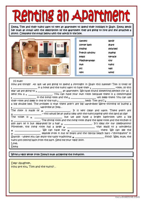Renting An Apartment Worksheet   Renting An Apartment Worksheet Lesson - Renting An Apartment Worksheet