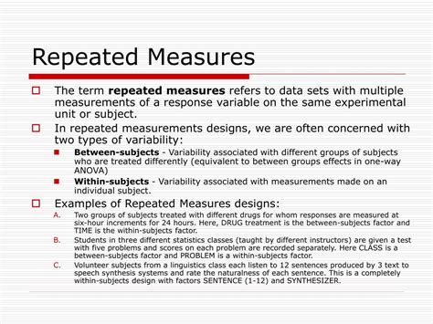 Repeated Measures Design