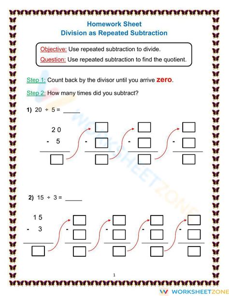 Repeated Subtraction Worksheets Repeated Subtraction - Repeated Subtraction
