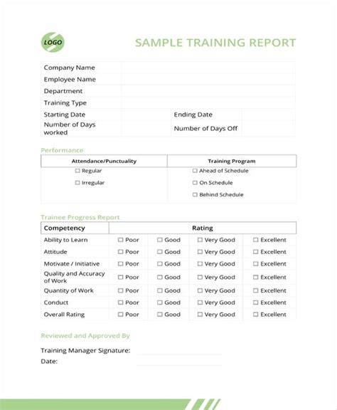 report after attending training course