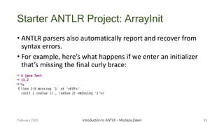Report Ambiguity Antlr