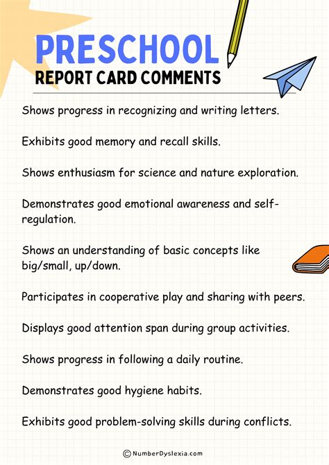Report Card Pre Defined Comment List