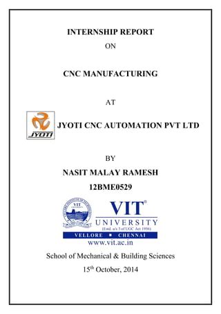 Report On Cnc Training