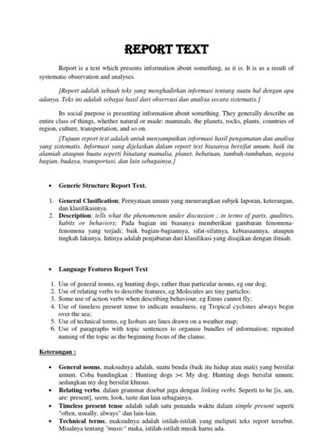 Report Text Bahasa Inggris
