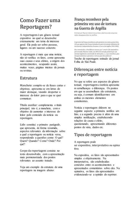 Reportagem Como Fazer