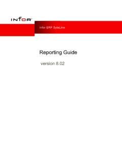 Read Reporting Guide Infor 