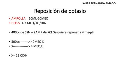 Reposicion De Potasio