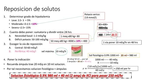 Reposicion De Potasio Formula