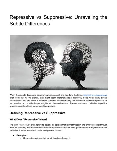 Repressive Vs Suppressive