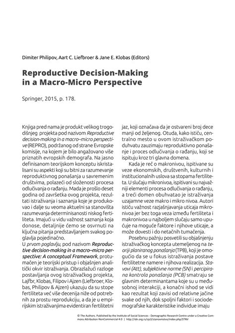 reproductive decision making in a macro micro perspective