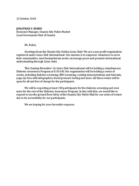 Request Letter For Venue