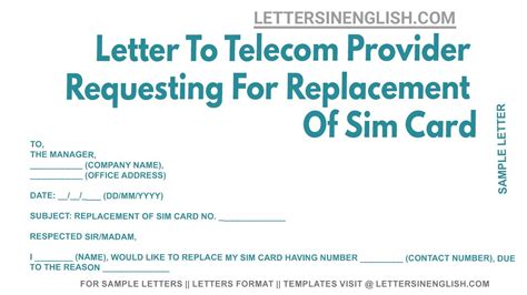 Request Sim Card Replacement Authorise Letter
