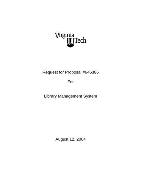 Full Download Request For Proposal Rfp For Library Management System 