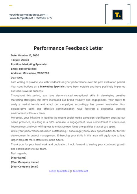 requesting employee feedback letter