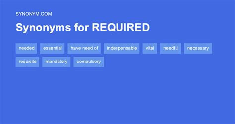 required synonym