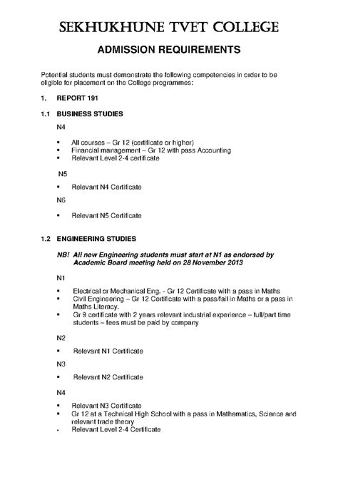 Requirements To Study At Sekhukhune Nursing College