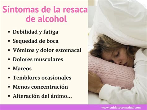 resaca sintomas
