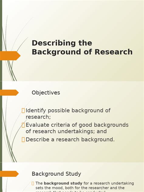 Research Background Readings