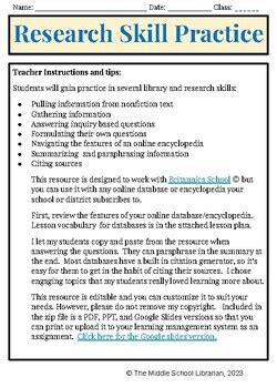 research databases for middle school