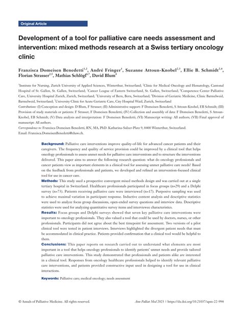 research methods in palliative care