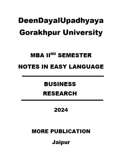 Research Methods Mba Notes Tamilnadu University