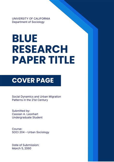 Research Paper Title Page Template