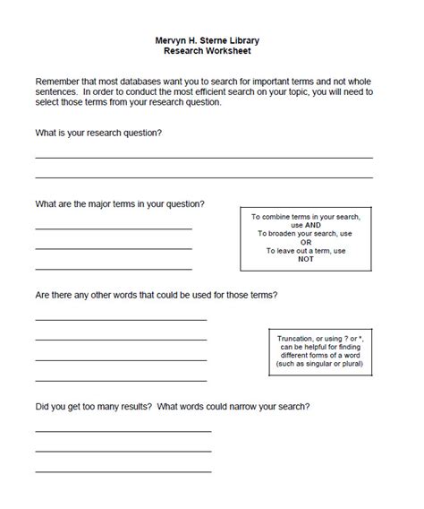 Research Worksheet Research Guide Libguides At North Florida Research Paper Worksheet - Research Paper Worksheet