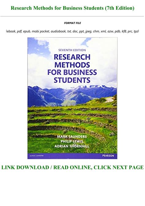 Full Download Research Methods For Business Students 7Th Edition 