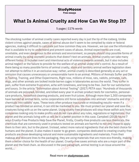 Read Online Research Paper Animal Abuse 