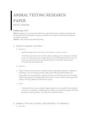 Read Research Paper Animal Testing 