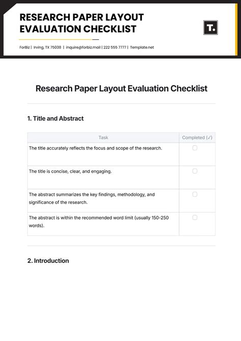 Full Download Research Paper Checklist Template 