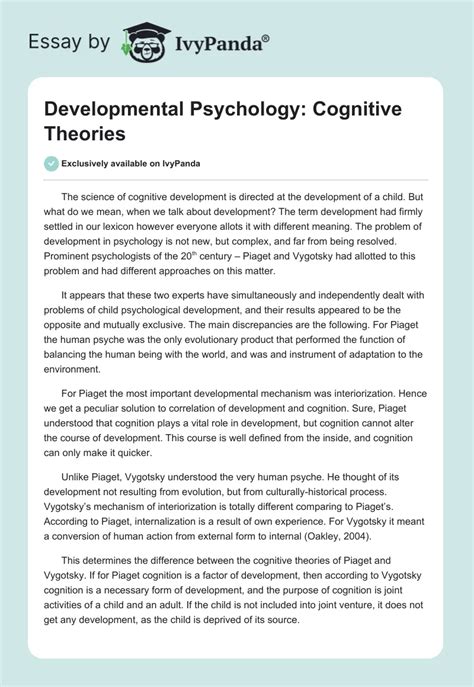 Read Research Paper Cognitive Development 