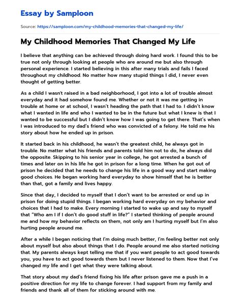 Download Research Paper My Childhood Memory 