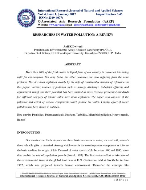 Download Research Paper On Water Pollution 