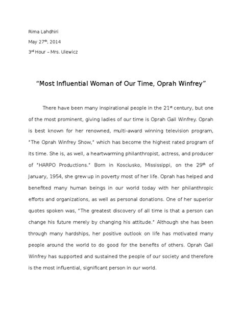 Full Download Research Paper Oprah Winfrey 