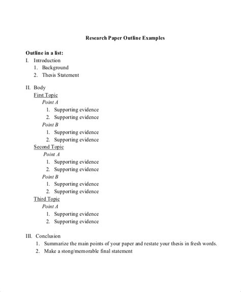 Read Research Paper Outline Example 
