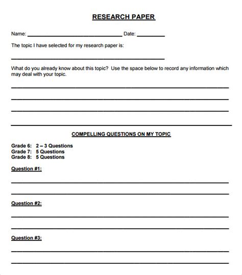 Full Download Research Paper Outline Middle School Template File Type Pdf 